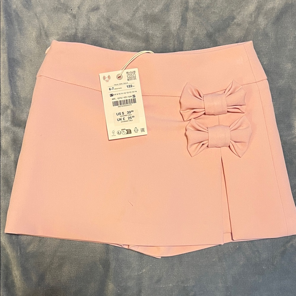 Zara Pink Bow Accent kids Skort